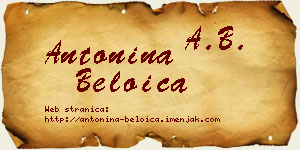 Antonina Beloica vizit kartica